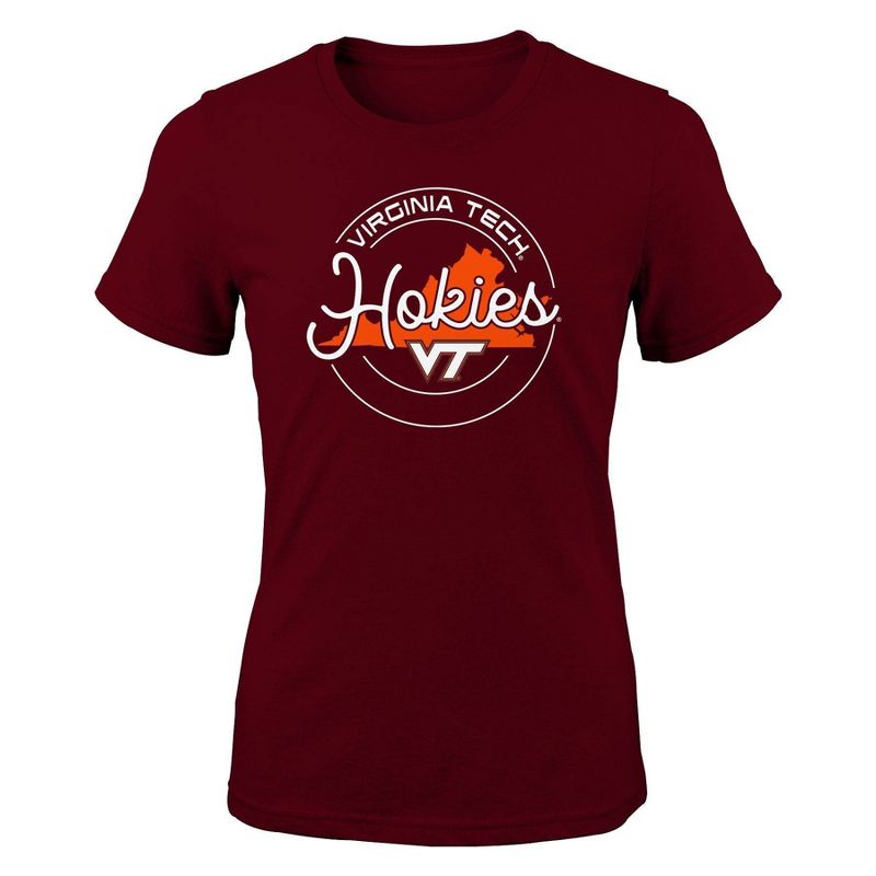 NCAA Virginia Tech Hokies Girls&#39; Short Sleeve Crew Neck T-Shirt, 1 of 2