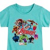 Girls' - Marvel - Avengers Stickers Style Fitted Short Sleeve Graphic T-Shirt - 2 of 4