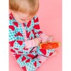 RuffleButts SoftSnooze Baby Girls Ruffle One Piece Convertible Pajamas - 3 of 4