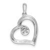 Black Bow Jewelry .05 Carat Diamond Open Heart Pendant in Sterling Silver - 3 of 4
