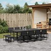 vidaXL Patio Dining Set with Cushions Garden Outdoor Furniture Black Textilene - 2 of 4