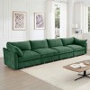 Modern 4-Seater Sofa with Crescent Armrests, Sectional Sofa with Pull-Out Storage Drawers, Sofa with Chenille Fabric Cushion-Cuddlewood - 2 of 4