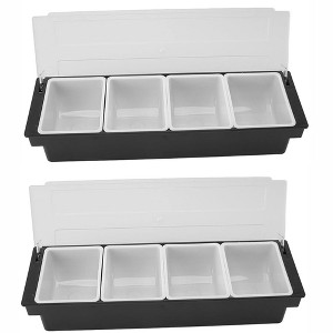 Aoibox 2-Piece Ice Cooled Condiment Serving Container with Lid, Plastic Fruit & Veggie Caddy Organizer for Parties, Beach, Iced Drinks - 1 of 4