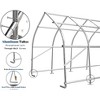 AMERLIFE 12x30FT Snow-Resistant Carport, Steel Frame, Roll-Up Doors, Mesh Windows, Silver Gray - 3 of 4