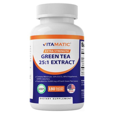Green Tea Extract with Vitamin C - 180 Veg Capsules