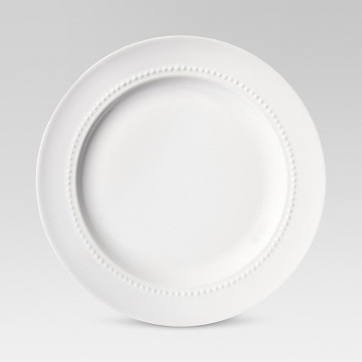 8.3&#34; Porcelain Beaded Rim Salad Plate White - Threshold&#8482;