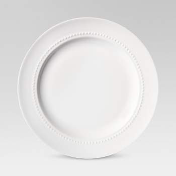 8.3" Porcelain Beaded Rim Salad Plate White - Threshold™