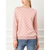 Allegra K Women's Fall Winter Long Sleeve Polka Dots Knitted Pullover Tops - 2 of 4