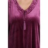 Just Love Stretch Velour Embroidered Zipper Lounger Robe for Women with Pockets - 4 of 4