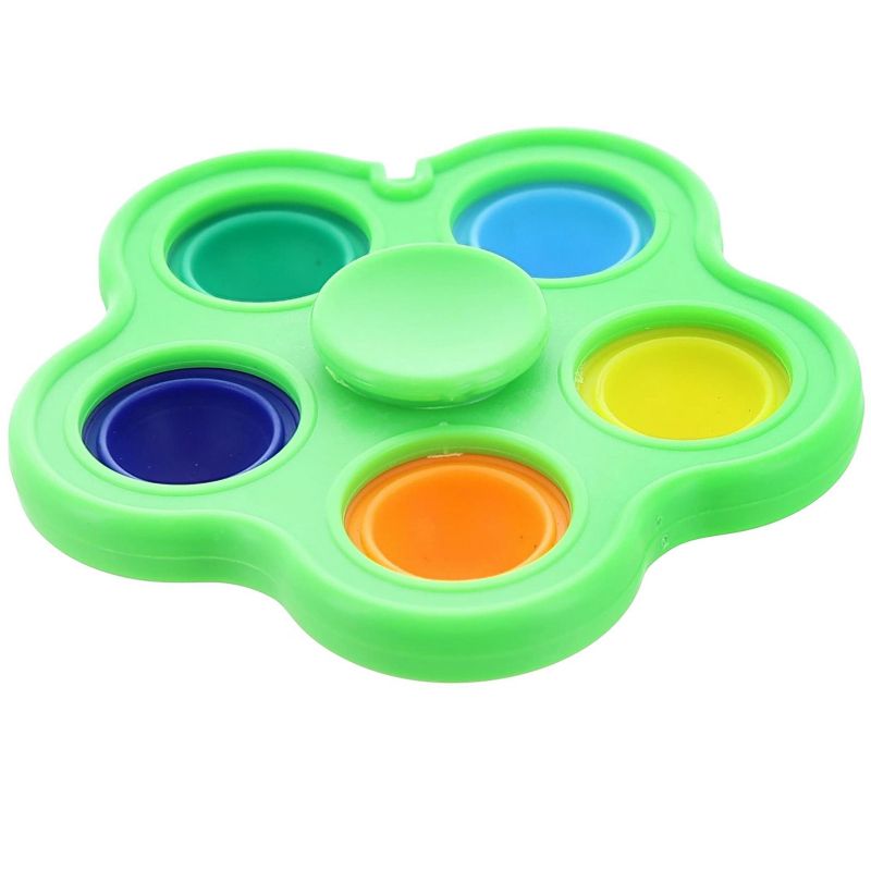 BOB Gift Pop Fidget Toy Spinner Green 5-Button Bubble Popping Game, 1 of 8