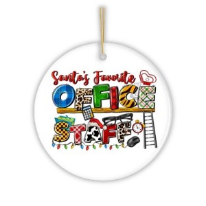 Santa’s Favorite Office Staff Christmas Themed Ornament, Receptionist and Secretary, Accountant and Admin Gifts| OrnamentallyYou - 1 of 4