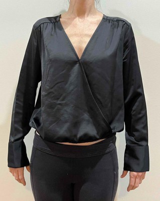 Women's Long Sleeve V-neck Wrap Blouse - A New Day™ Seafoam Xl : Target