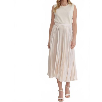 Women's Pleated Midi Skirt - entro