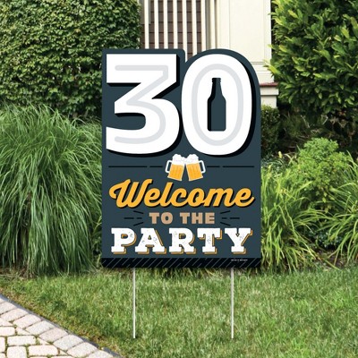 Big Dot of Happiness Cheers and Beers to 30 Years - Party Decorations - 30th Birthday Party Welcome Yard Sign