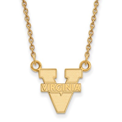 Black Bow Jewelry 10k Yellow Gold Virginia Wahoos NCAA Necklace 18 Inch