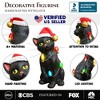 Festive Black Cat with LED Lights Figurine, 7" Cute Home Decor Statue| OrnamentallyYou - 2 of 4