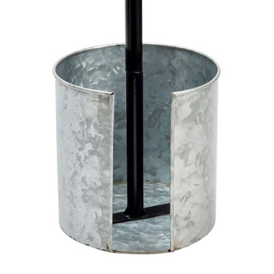 Galvanized Metal and Wood Farmhouse Paper Towel Holder