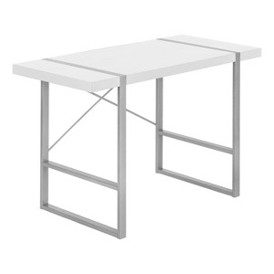 Monarch Specialties Computer Desk Home Office Laptop 48InchL Work Metal Laminate White Grey Contemporary Modern - 1 of 4