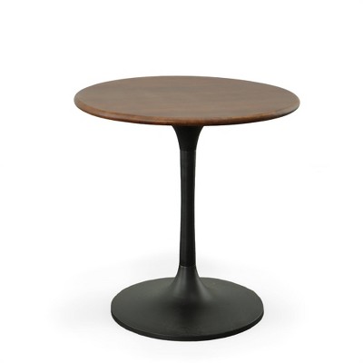 30" Round Elm and Black Reclaimed Wood Dining Table