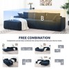 Okak Minimalist Modular L-Shaped Sectional Couch Chenille Floor Sofa Compressed Upholstered 2 PC Free Combination for Living Room,Apartment, Dark Blue - 4 of 4