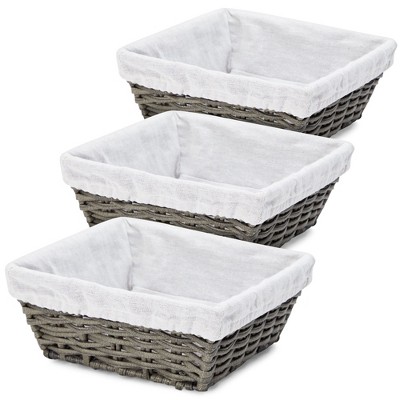 Farmlyn Creek 4 Pack Small Plastic Storage Baskets Bins With Handles For  Bathroom, Laundry Room & Closet Organization, Black : Target