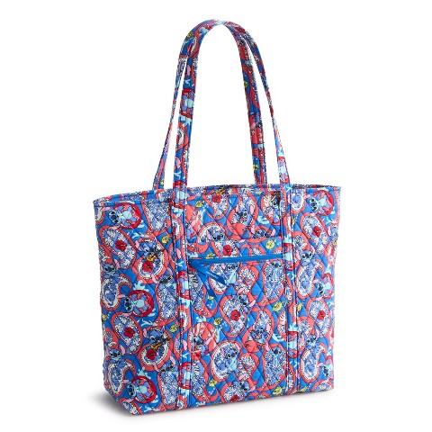 Vera Bradley Women's Disney Lilo and Stitch Cotton Vera Tote Bag Stitch Monstera Paisley