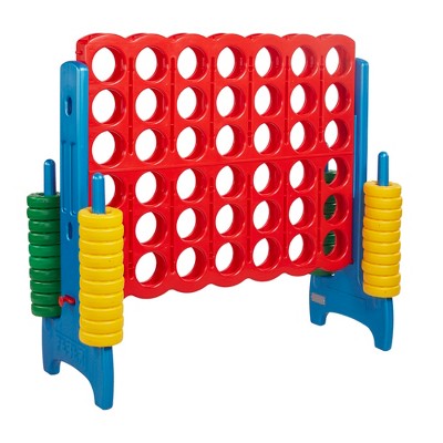 ECR4Kids Jumbo Four-To-Score Giant Game-Indoor/Outdoor 4-In-A-Row Connect - Primary Colors