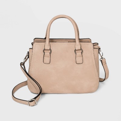 beige satchel purse