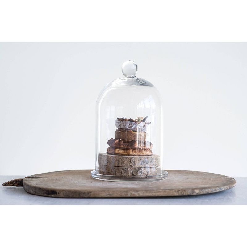 12&#34; x 7.5&#34; Glass Cloche with Glass Tray - Storied Home, 3 of 8