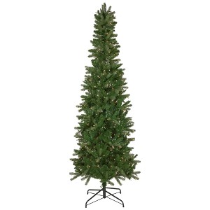 Northlight 7.5' Pre-Lit Wicklow Noble Fir Artificial Christmas Tree, Clear Lights - 1 of 4