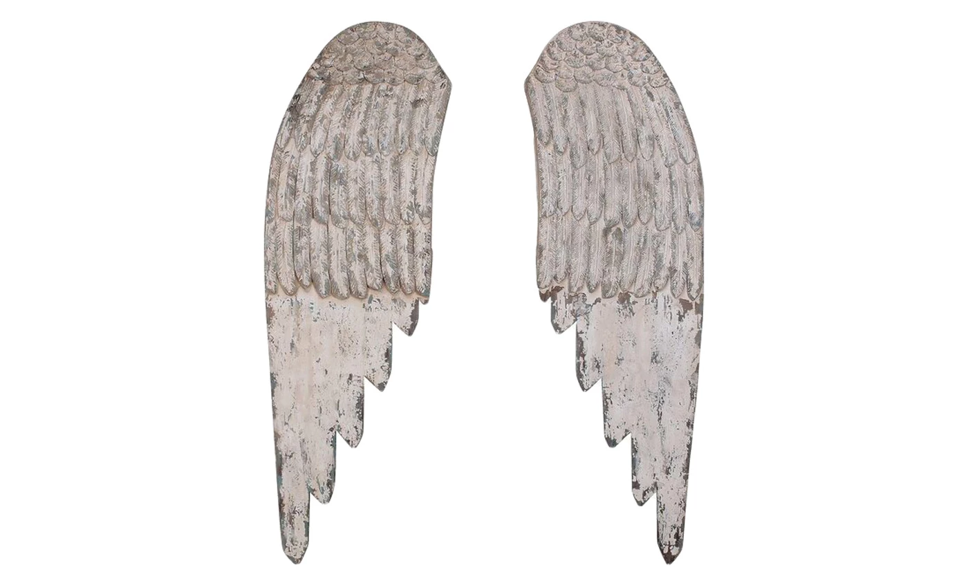 Wooden Angel Wings Wall Art White 2pc - 3R Studios - image 1 of 2