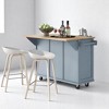 Rolling Kitchen Island with Rubberwood Drop Leaf, Internal Door Racks, Cabinet, 3 Drawers, Adjustable Shelves, Towel and Spice Racks - 3 of 4