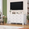 Hallway 6 Drawer Dresser for Bedroom, Modern Wide Dresser Organizer with Storage Drawers, Wooden Chests of Drawers - 4 of 4
