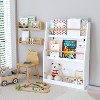GlasFlength Decorative Bookshelf Creative and Unique Styling, Multifunctional Storage with Open Display Bookshelves, White,22.83”*7.08”*31.88" - 3 of 4