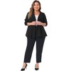 Agnes Orinda Women's Plus Size Office Work Double Lapel Button Peplum Blazers - 3 of 4