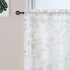 Leaf Printed Pattern Linen Textured Sheer Kitchen Curtains - 2 of 4