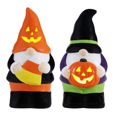 Mr. Halloween Ceramic LED Halloween Gnomes - 5" - Set of 2