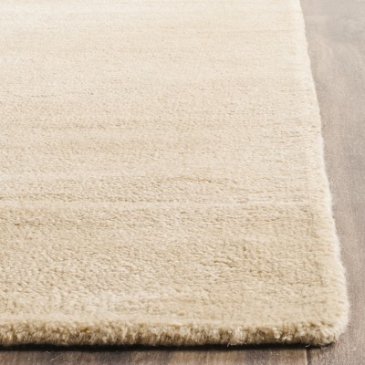 Beige Handmade Wool 2'3" x 4' Area Rug