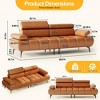 86'' Futon Sofa Bed, 3 Seater PU Faux Leather Futon Sleeper Couches Sofa with Adjustable Sofa Backrest and 6-position adjustable headrest - 2 of 4