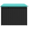 Garden Stool Black and Cream Poly Rattan, Powder-Coated SteelvidaXL - 4 of 4