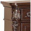 ORRD 3 Drawer Engraved Wooden Nightstand, Brown - 4 of 4