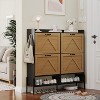 Large Shoe Cabinet with 4 Flip Drawers, Freestanding Shoe Organizer with Adjustable Shelves Shoe Storage Cabinet with Adjustable Support Stand - 3 of 4