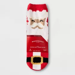 Kids' Classic Pattern 2pk Cozy Crew Socks with Gift Card Holder - Wondershop™ Red