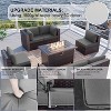 ALAULM 11PCS Outdoor Patio Furniture Set,PE Rattan Sectional Sofa Patio Conversation Sets with Fire Pit Table - 2 of 4