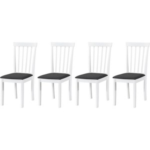 Kings Brand Furniture - Set of 4 Wood Dining Chairs - Upholstered Modern Dining Room Kitchen Armless Side Chair - 1 of 4