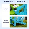 GlasFlength Folding Adirondack Patio Seating Sets, with Cup Holder, Suitable for Indoor, Outdoor Patio, Garden, or Backyard，Blue, 31.4"*29.6"*36.4" - 2 of 4