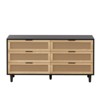 SKRAN 6 Drawer Dresser for Bedroom, Wooden Rattan Chest of Drawers with Metal Handles, Boho Farmhouse Organizer, 6-Drawers-Slide Rail - 4 of 4