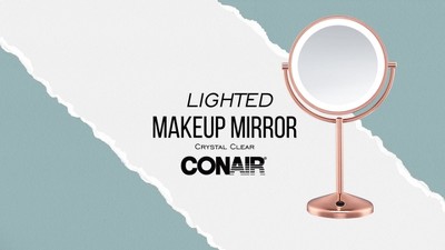 Rose Gold LED Lighted Double-Sided Magnifying Makeup Mirror
