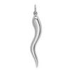 Black Bow Jewelry 14k White or Yellow Gold Solid Large Italian Horn Pendant, 5 x 40mm - 4 of 4