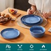 vancasso 12-Piece Blue Kiln-Glazed Curved Edge Ceramic Set - Iridescent Plates & Bowls for 4 - 3 of 4